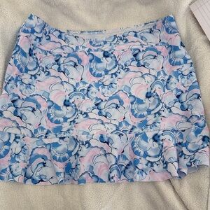 Elegant Floral Blue and Pink Bikini Skirt